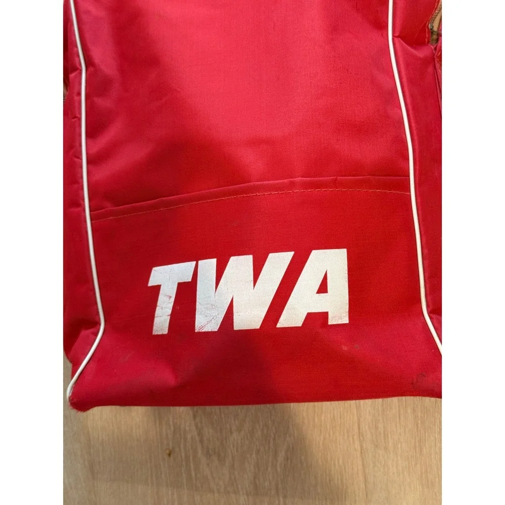 Vintage 1970s TWA Red Airline Flight Shoulder Bag